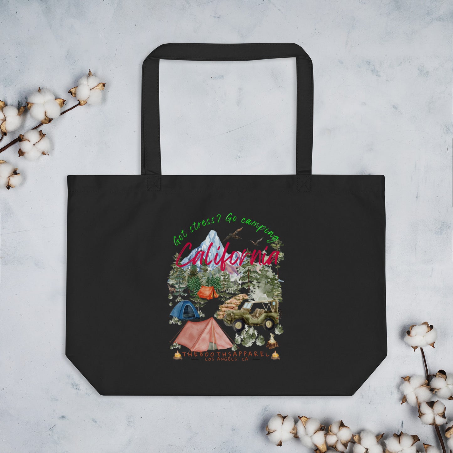 California Go Camping  Large organic tote bag