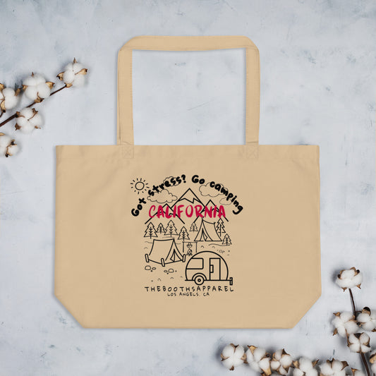 California Got Stress black Large organic tote bag