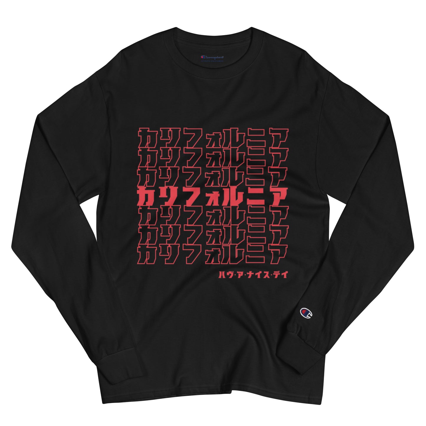 California, Japanese, Katakana, Champion Long Sleeve Shirt