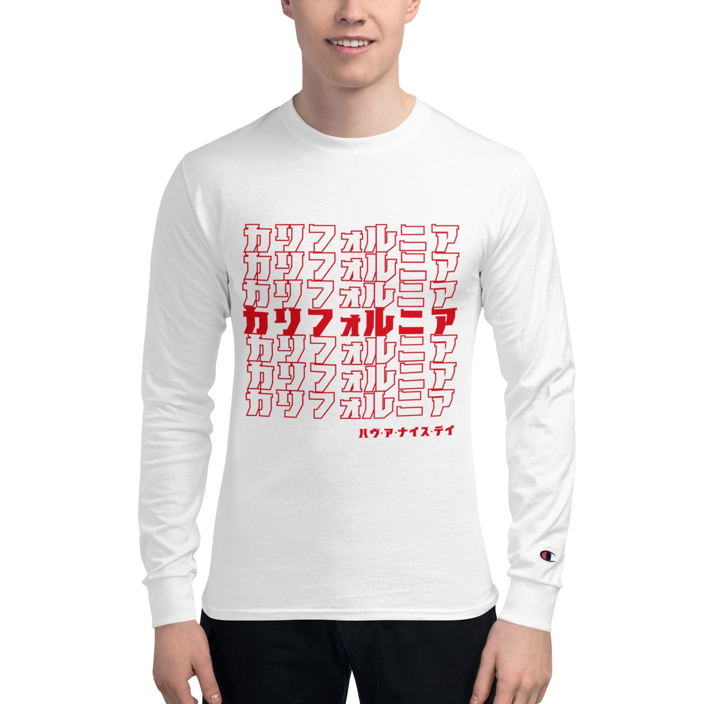 California, Japanese, Katakana, Champion Long Sleeve Shirt