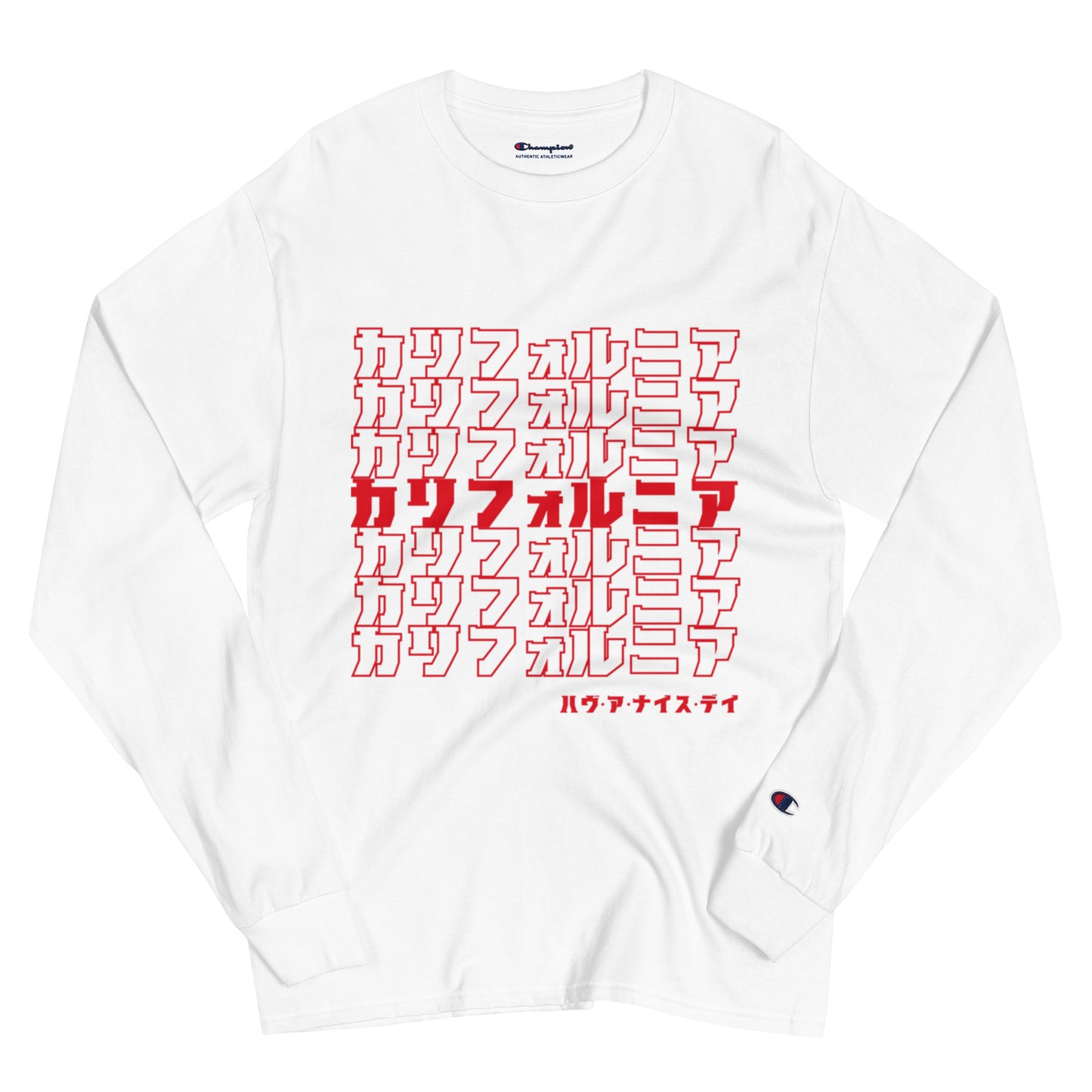 California, Japanese, Katakana, Champion Long Sleeve Shirt