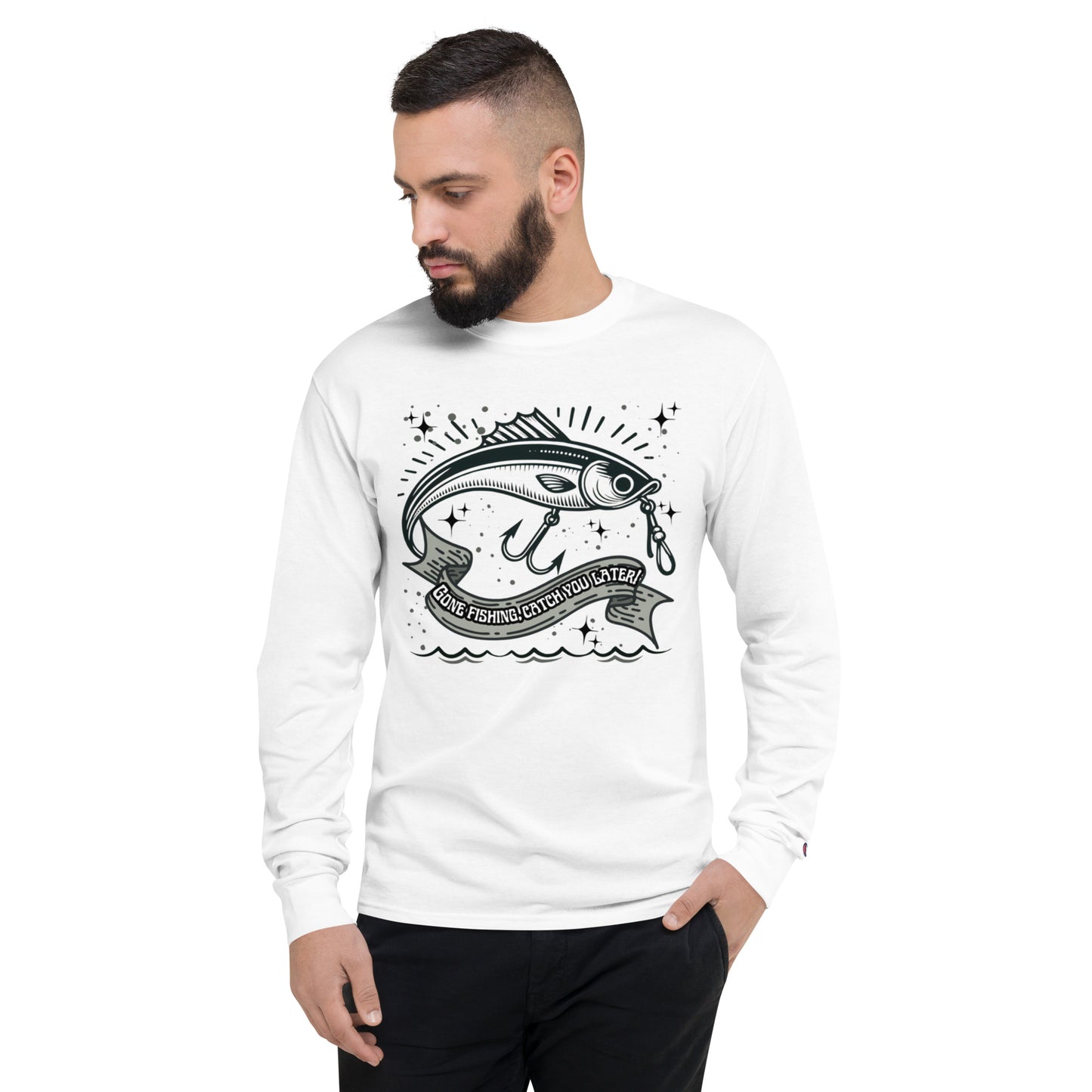 Fishing, Fishing Dad, Cool, Kawaii, Gift For Dad, best seller, Champion Long Sleeve Shirt