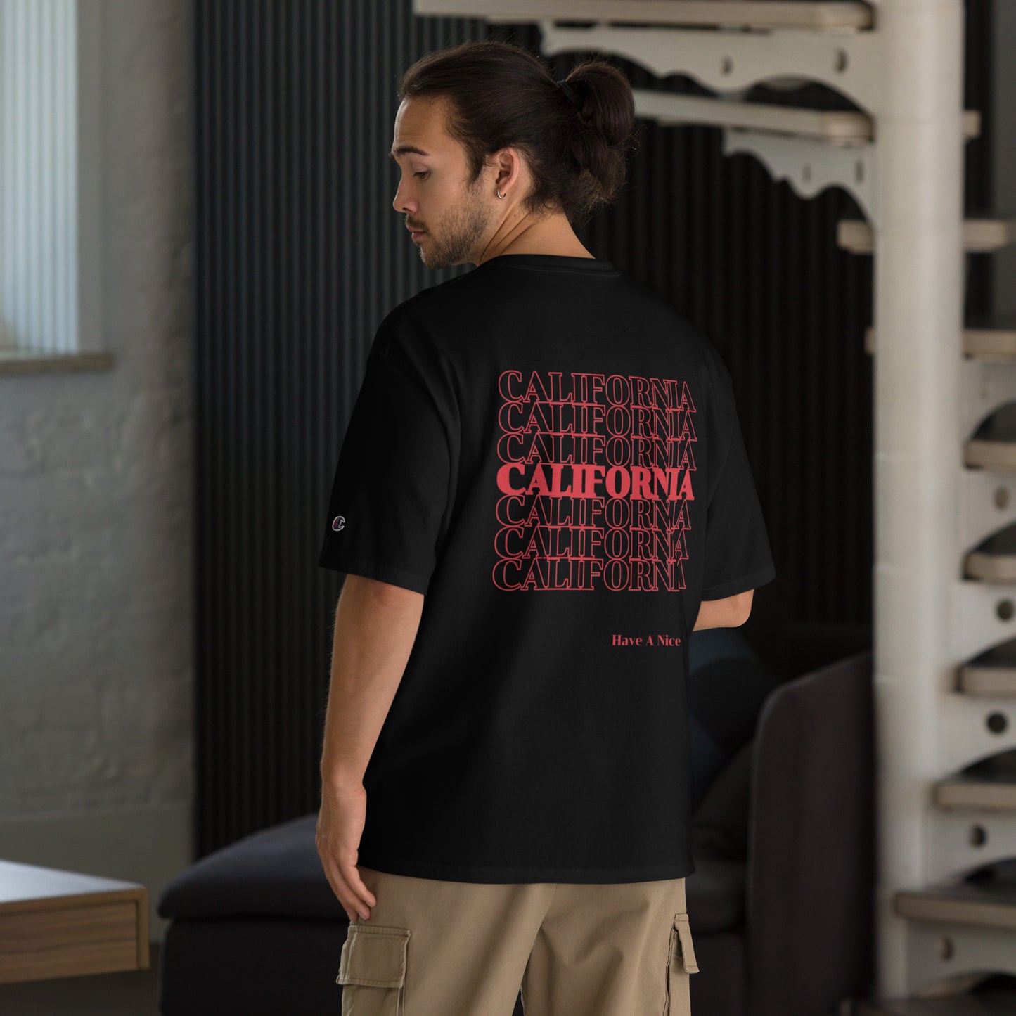 California, Japanese, Katakana, Nihongo, Have a good day Champion T-Shirt