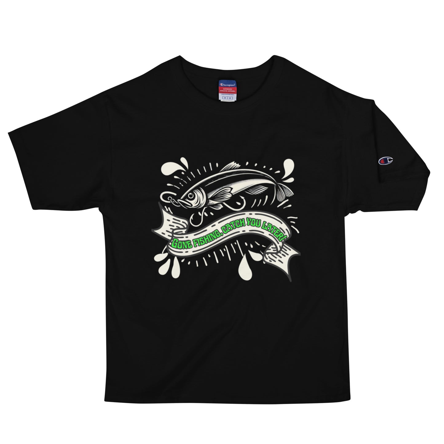Fishing Dad, Cool, Kawaii, 100% cotton, Champion T-Shirt