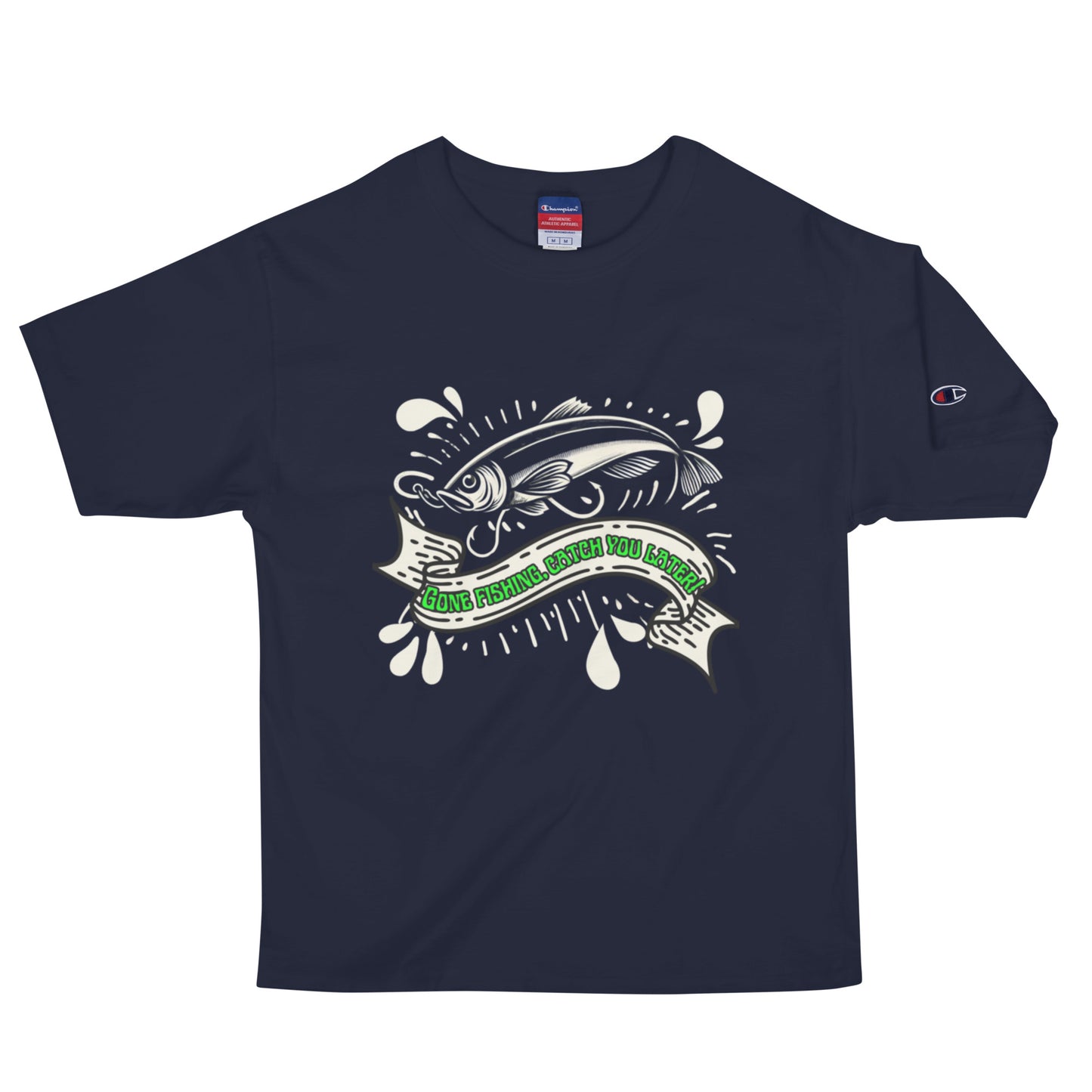 Fishing Dad, Cool, Kawaii, 100% cotton, Champion T-Shirt