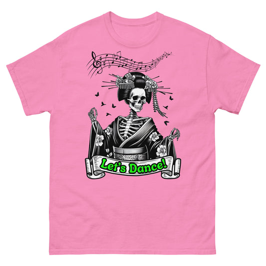 Japanese Dancing Skeleton,  Let's Dance, 100% cotton shirt, classic tee
