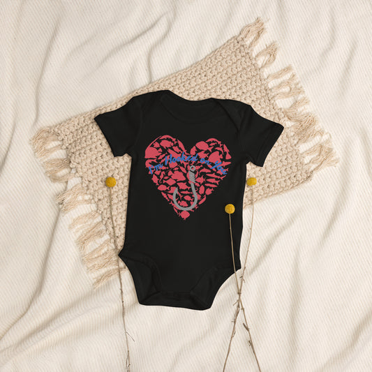 Fishing Love Organic 100% cotton baby bodysuit