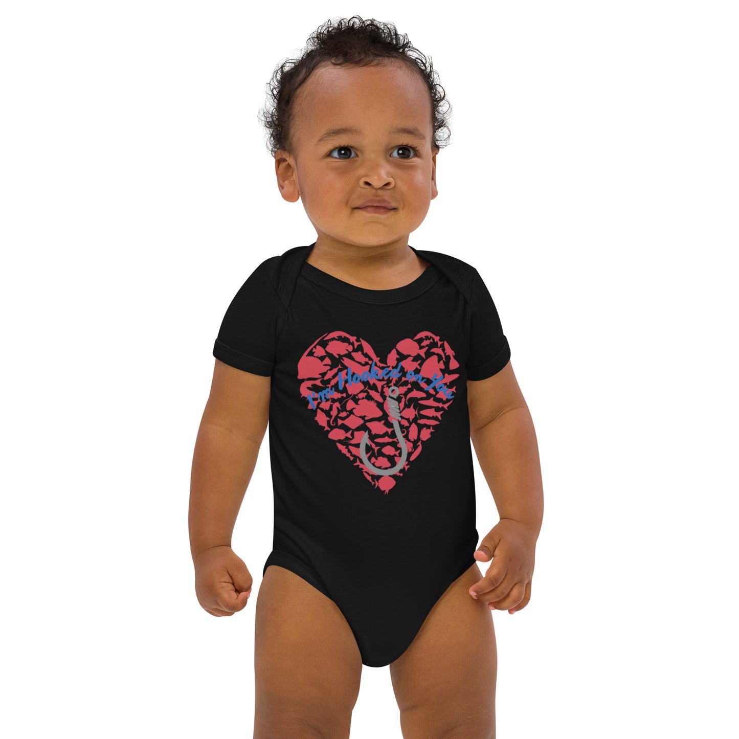 Fishing Love Organic 100% cotton baby bodysuit