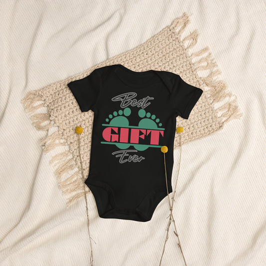 Best Gift Ever Baby Foot Organic 100% cotton baby bodysuit
