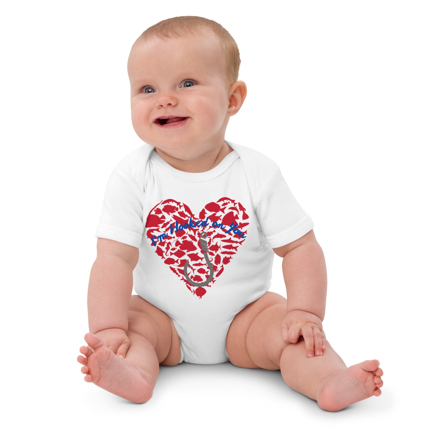 Fishing Love Organic 100% cotton baby bodysuit