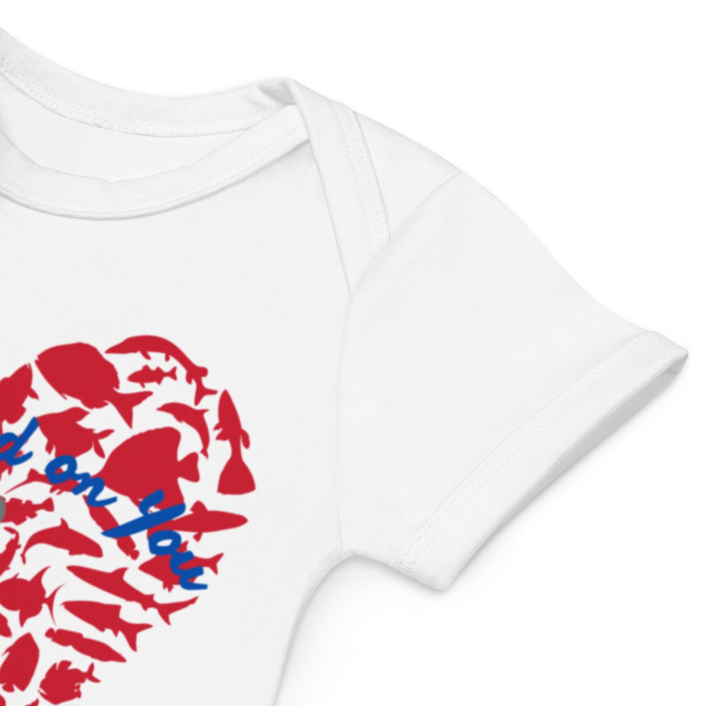 Fishing Love Organic 100% cotton baby bodysuit