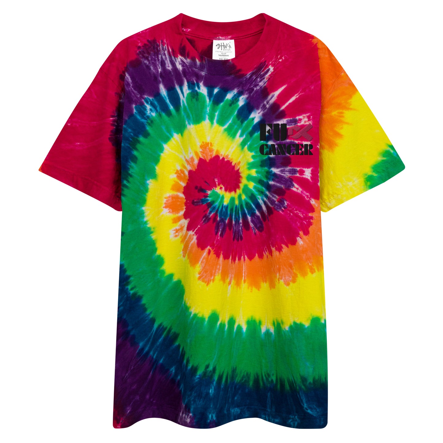 Fuck Cancer, Cancer Survivor Gift,100% US grown cotton, Oversized tie-dye t-shirt