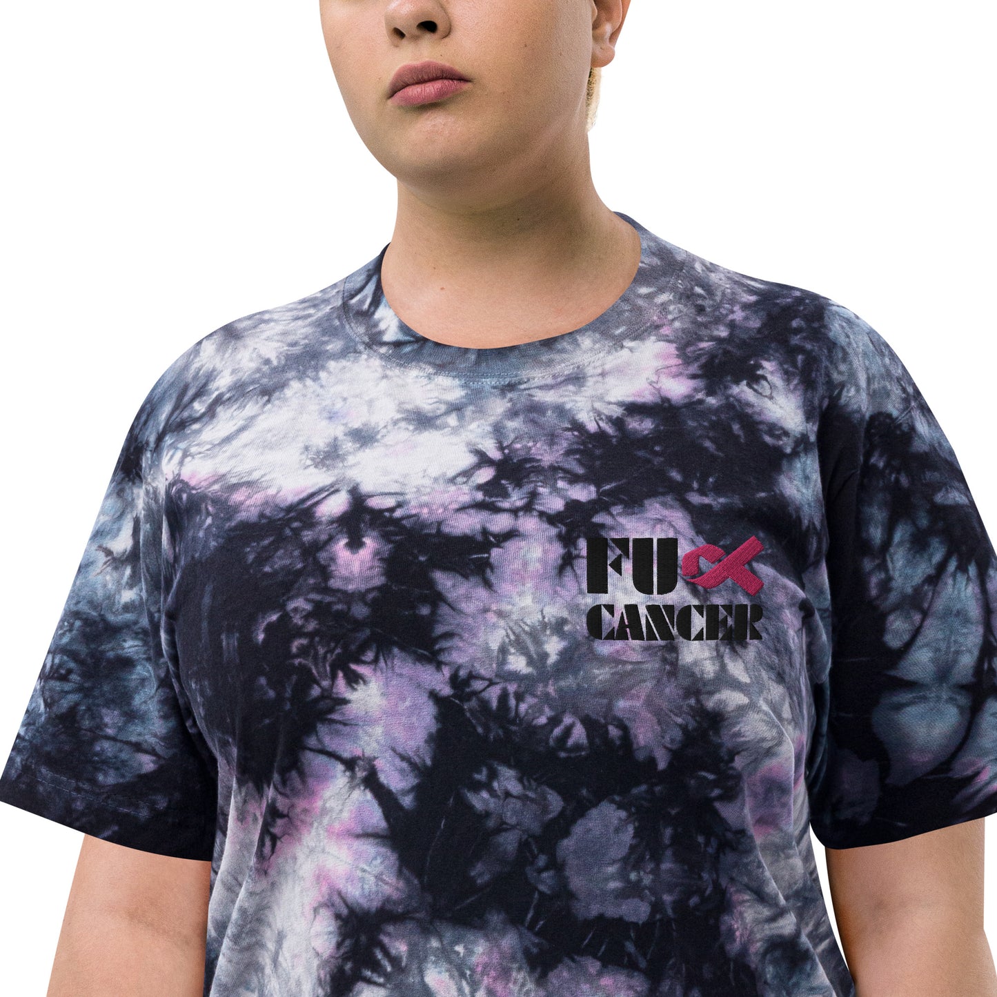 Fuck Cancer, Cancer Survivor Gift,100% US grown cotton, Oversized tie-dye t-shirt