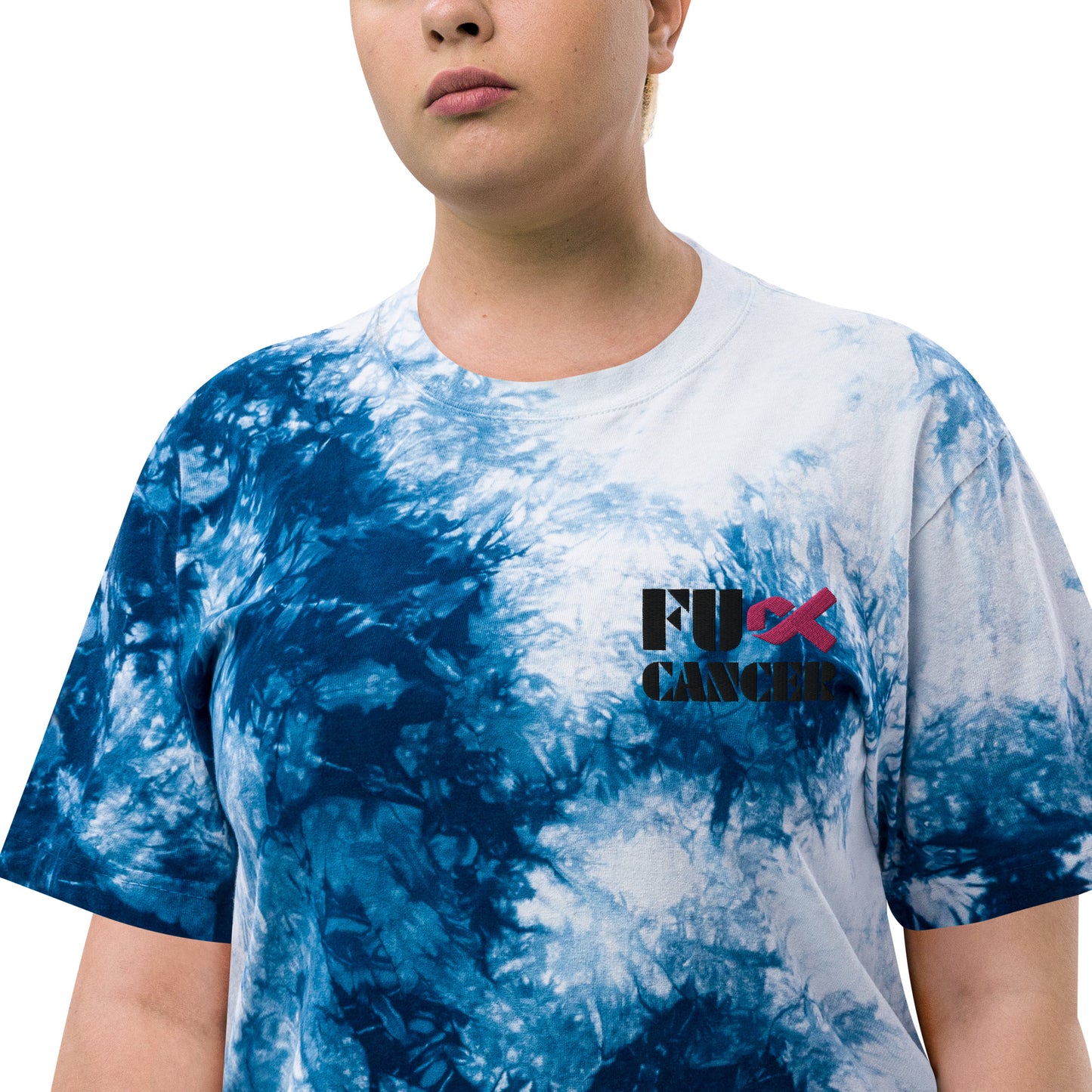 Fuck Cancer, Cancer Survivor Gift,100% US grown cotton, Oversized tie-dye t-shirt