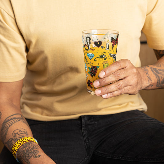 Tattoo Shaker pint glass