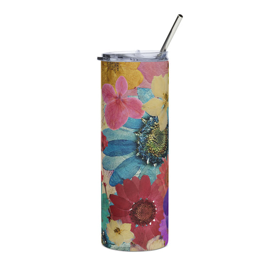 Pressed Flowers Stainless steel tumbler