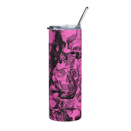 Skull pink Stainless steel tumbler