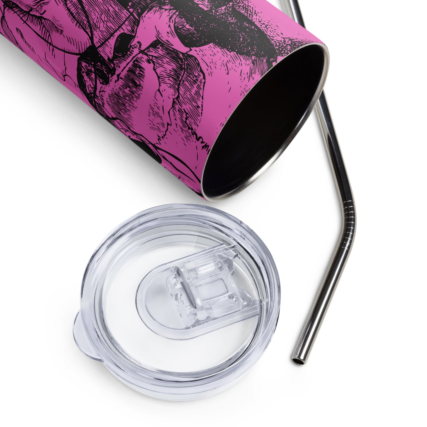 Skull pink Stainless steel tumbler