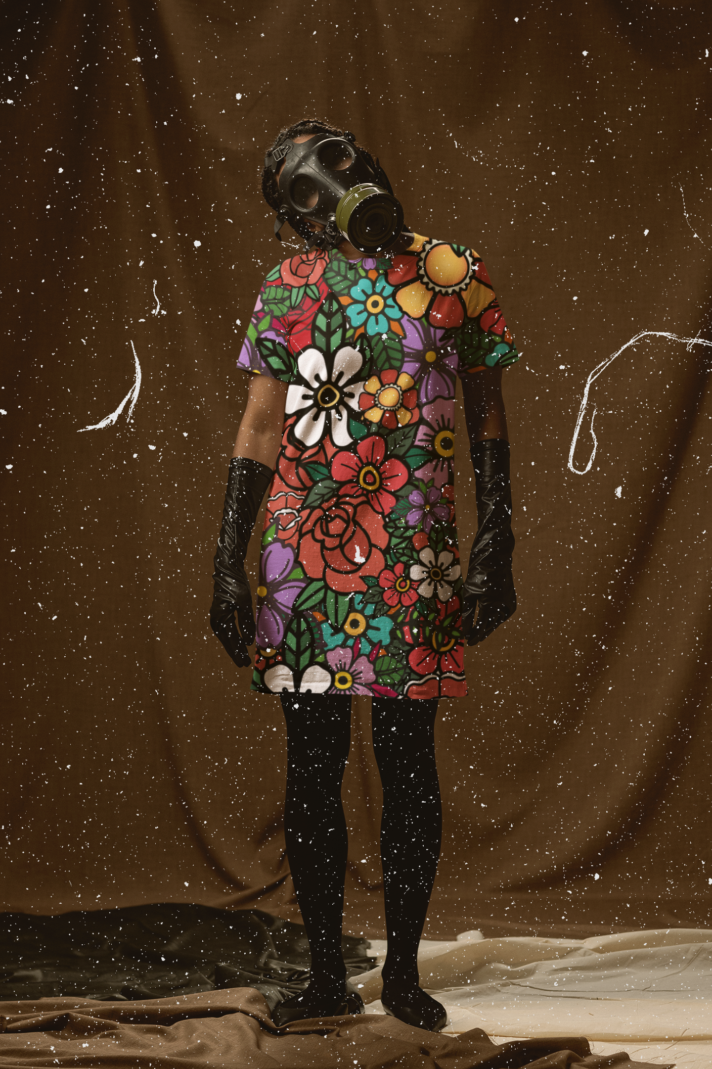 Tattoo Flower T-shirt dress