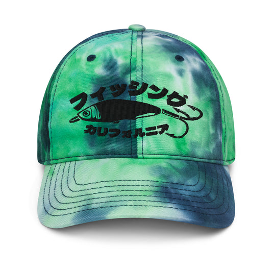 Fishing California, Japanese katakana, Tie dye hat