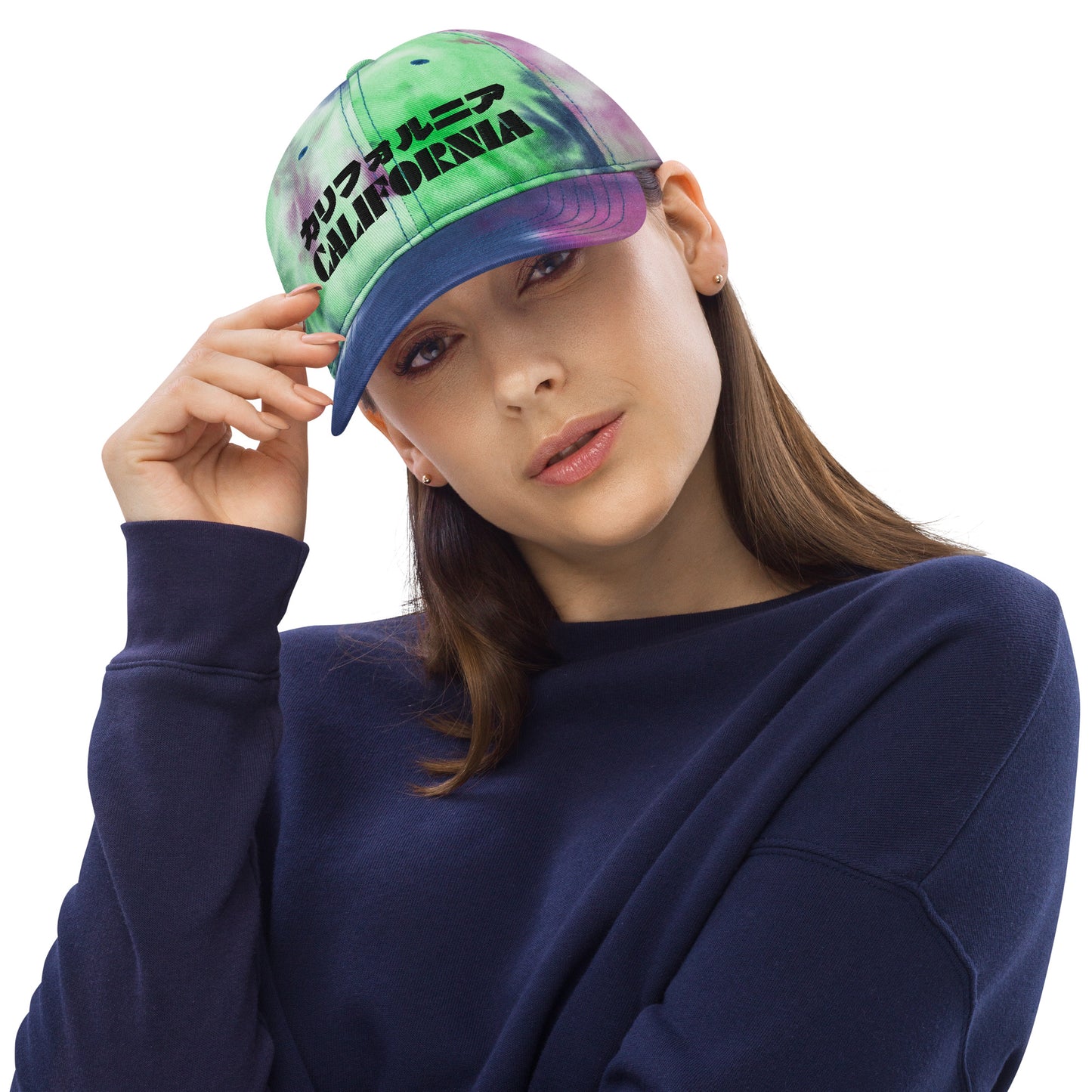 California Grizzly Bear Japanese Katakana Tie dye hat