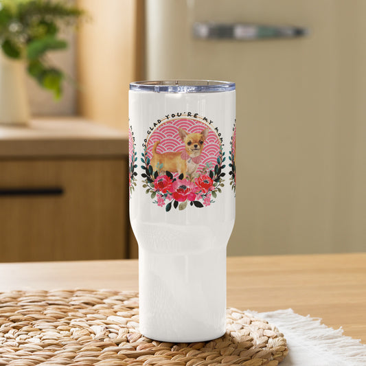 Chihuahua Dog Mom Travel mug with a handle