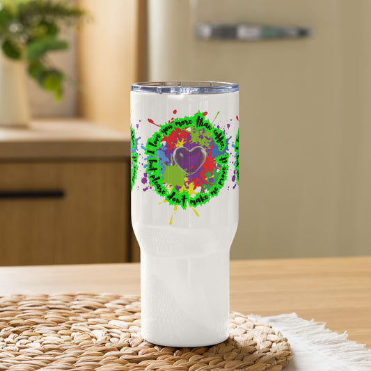 I love you more than coffee, Love Heart Travel mug with a handle
