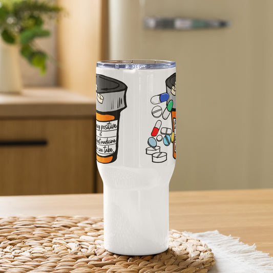 Being positive Travel mug with a handle