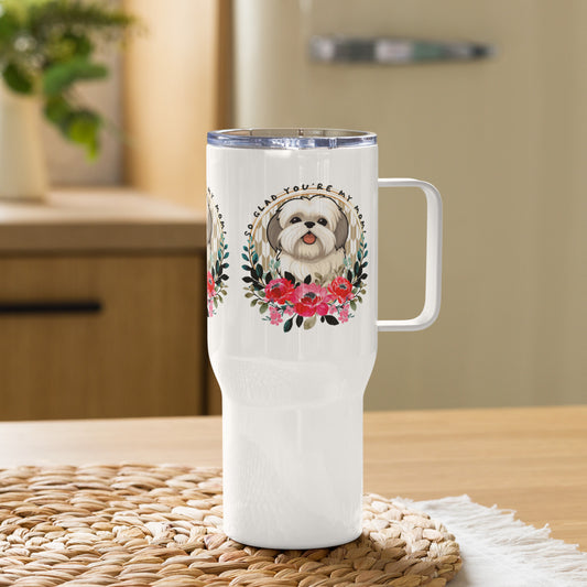 Shih Tzu Mom Travel mug with a handle