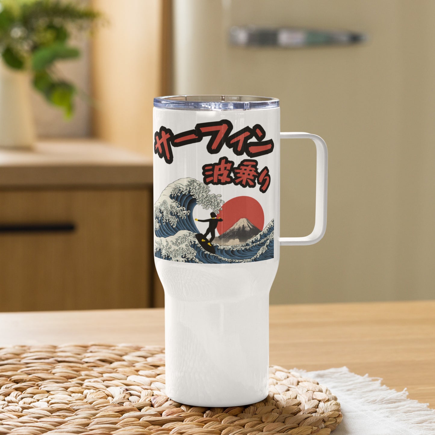 Surfing, Naminori, Travel mug with a handle