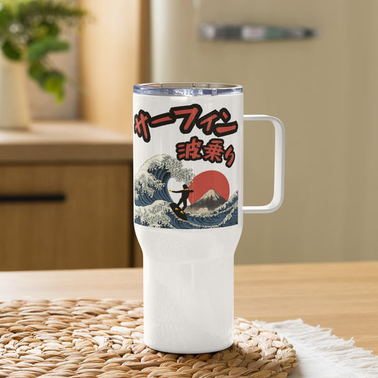 Surfing, Naminori, Travel mug with a handle