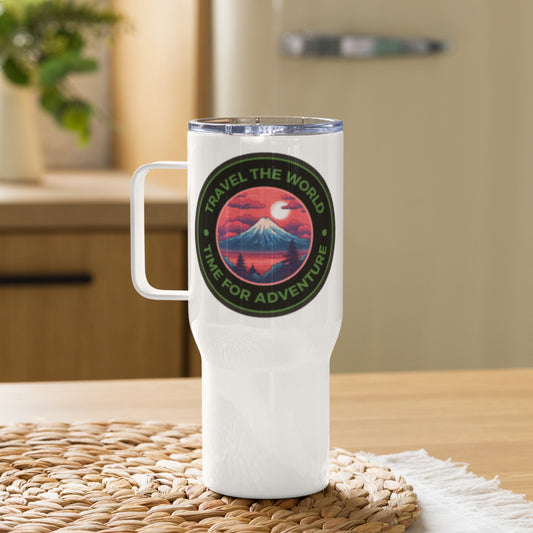 Travel mug with a handle