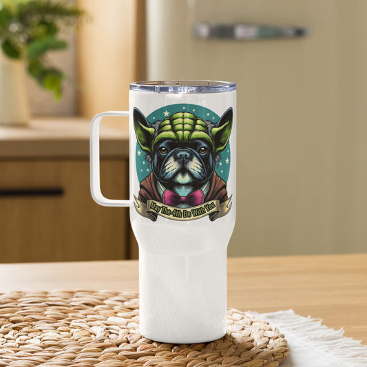 Star Wars Day, May The 4th Be with You, Yoda, Frenchie, French Dog, Grogu,  Travel mug