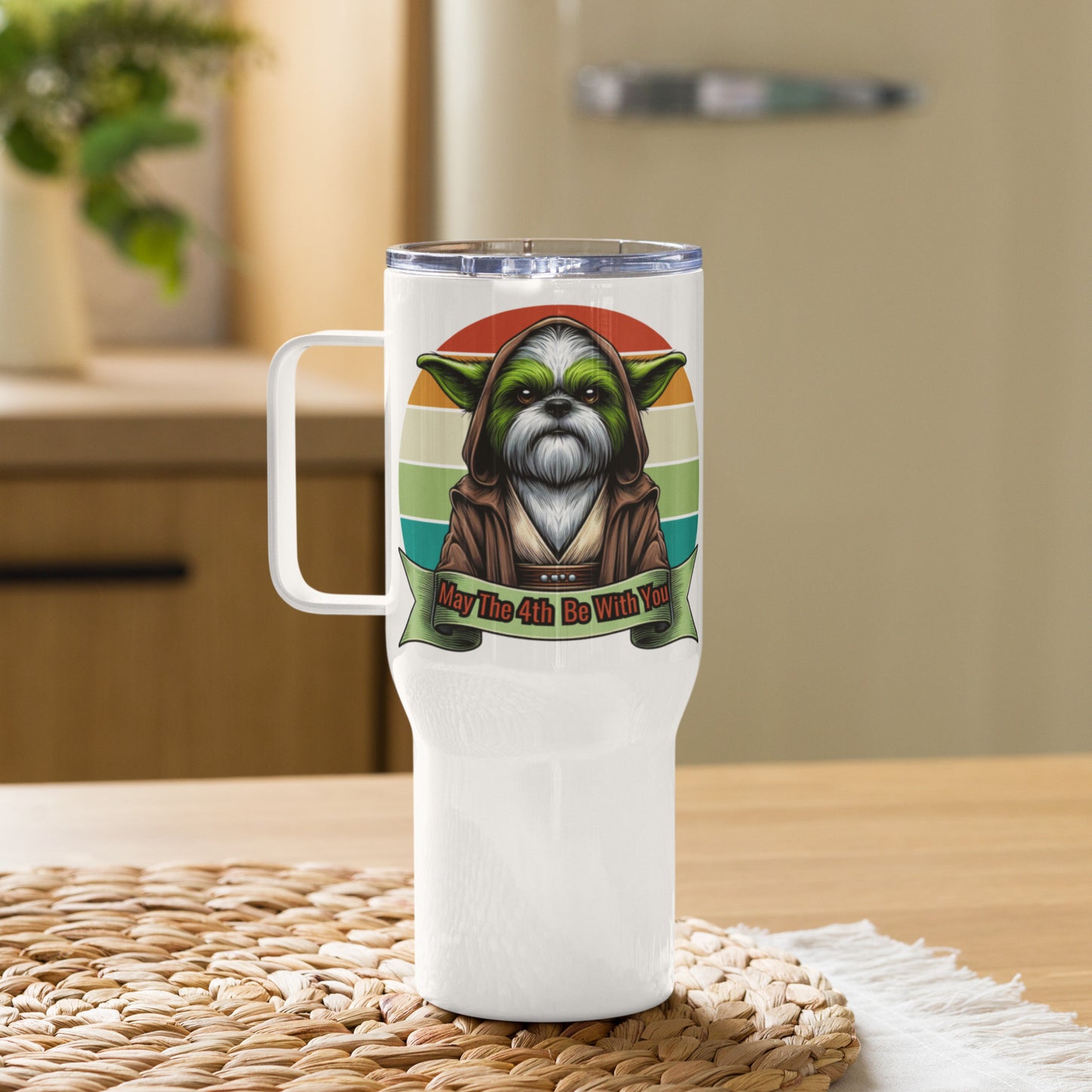 Star Wars Day, May The 4th Be with You, Yoda, Shih Tzu, Shih Tzu Dog, Grogu, Travel mug