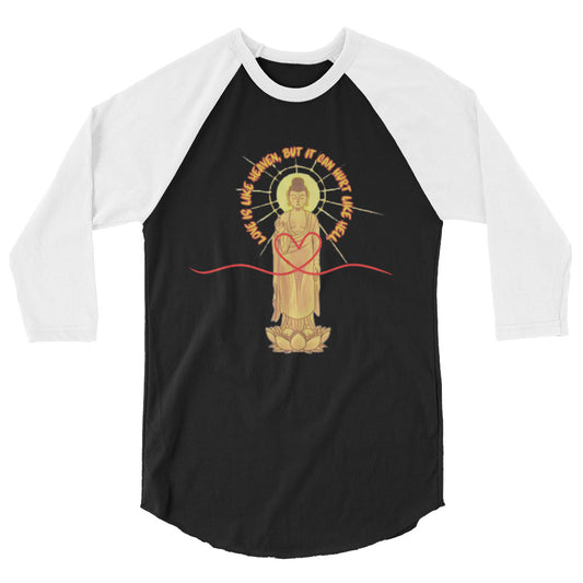 Japanese, Buddha, Oshakasama  3/4 sleeve raglan shirt