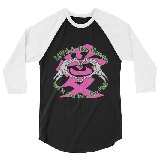 Love is like Heaven, kawaii, ai, 3/4 sleeve raglan shirt