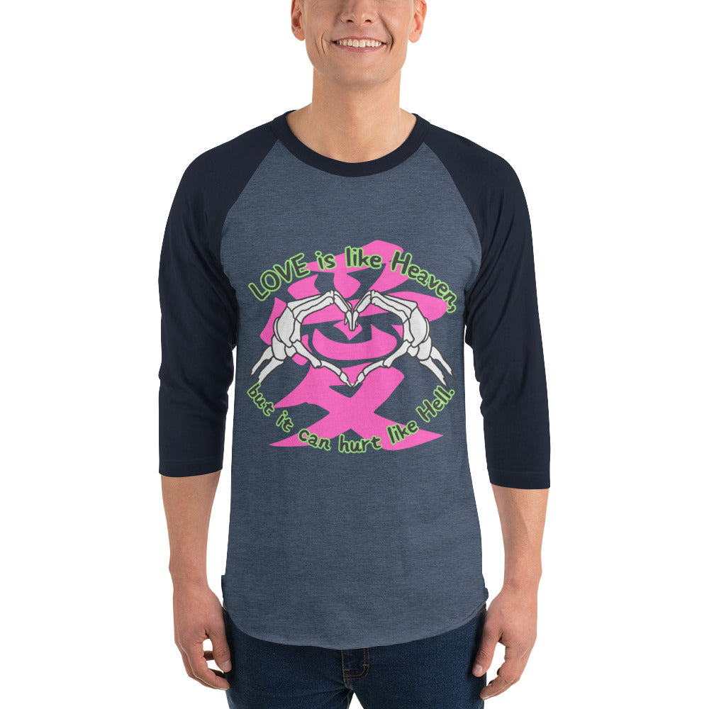 Love is like Heaven, kawaii, ai, 3/4 sleeve raglan shirt