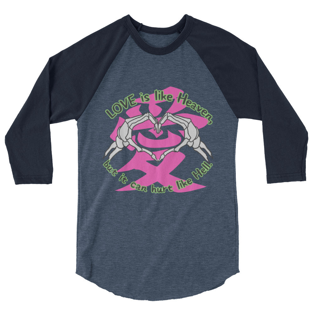 Love is like Heaven, kawaii, ai, 3/4 sleeve raglan shirt