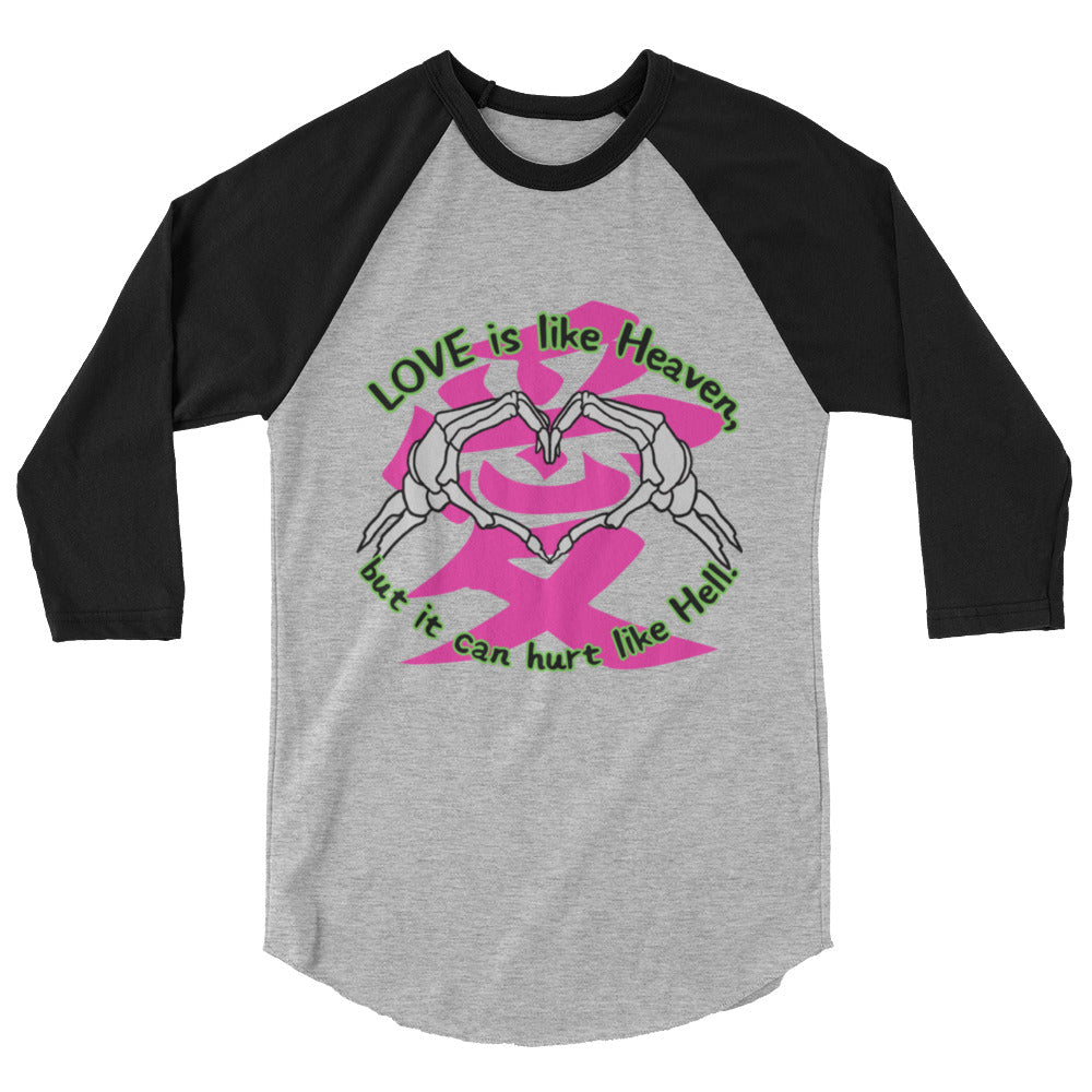 Love is like Heaven, kawaii, ai, 3/4 sleeve raglan shirt