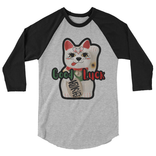 Lucky Cat  Manekineko 3/4 sleeve raglan shirt