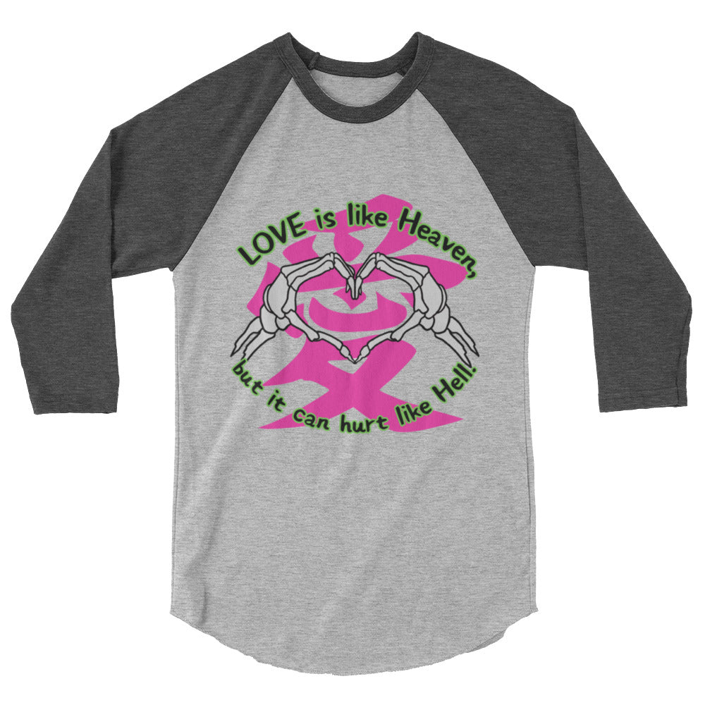 Love is like Heaven, kawaii, ai, 3/4 sleeve raglan shirt