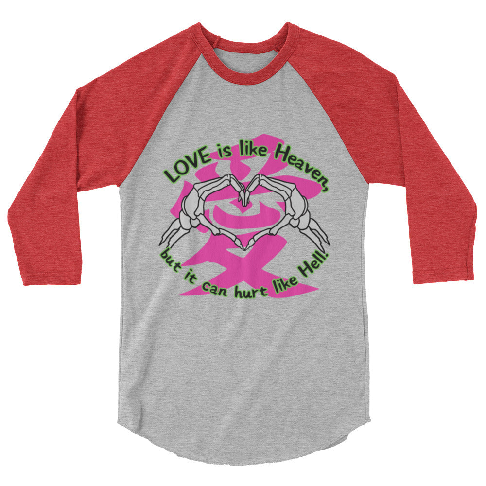 Love is like Heaven, kawaii, ai, 3/4 sleeve raglan shirt