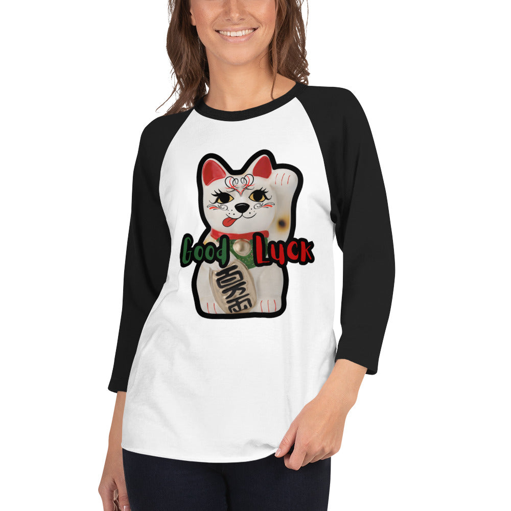 Lucky Cat  Manekineko 3/4 sleeve raglan shirt