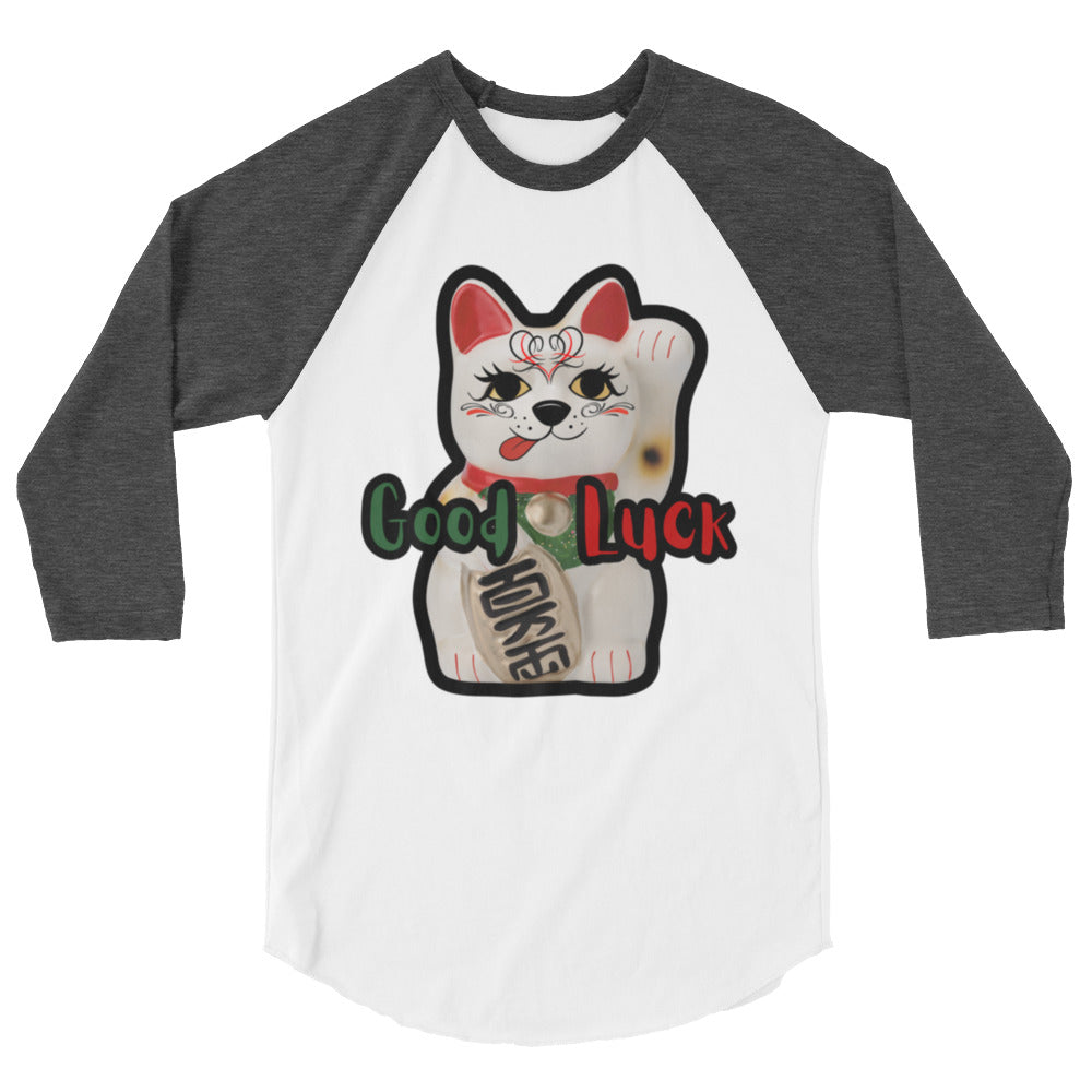 Lucky Cat  Manekineko 3/4 sleeve raglan shirt