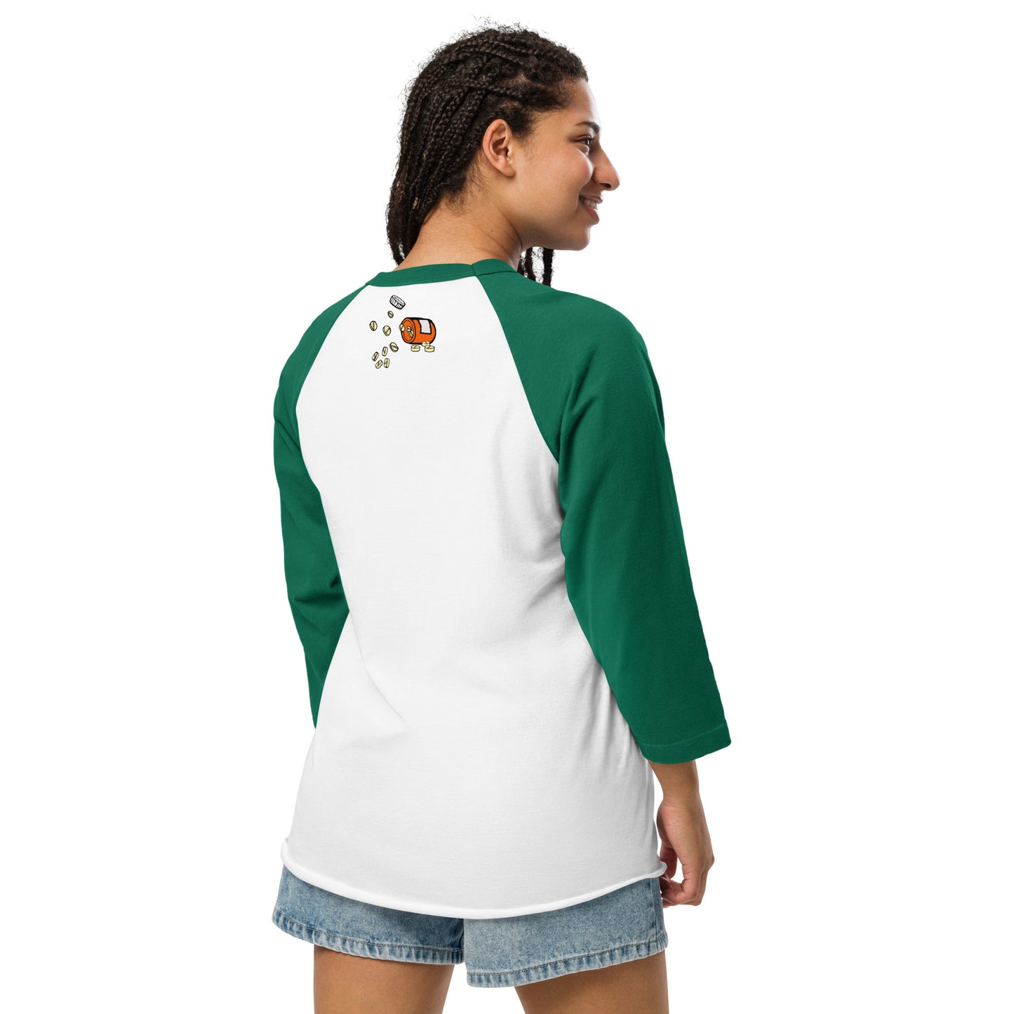 Being positive is the best medicine you can take. 3/4 sleeve raglan shirt