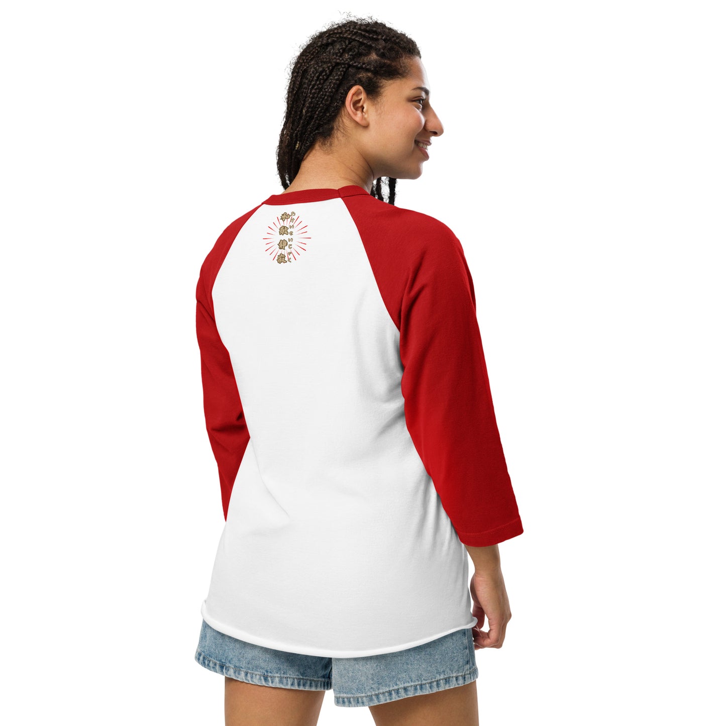 Japanese, Buddha, Oshakasama  3/4 sleeve raglan shirt