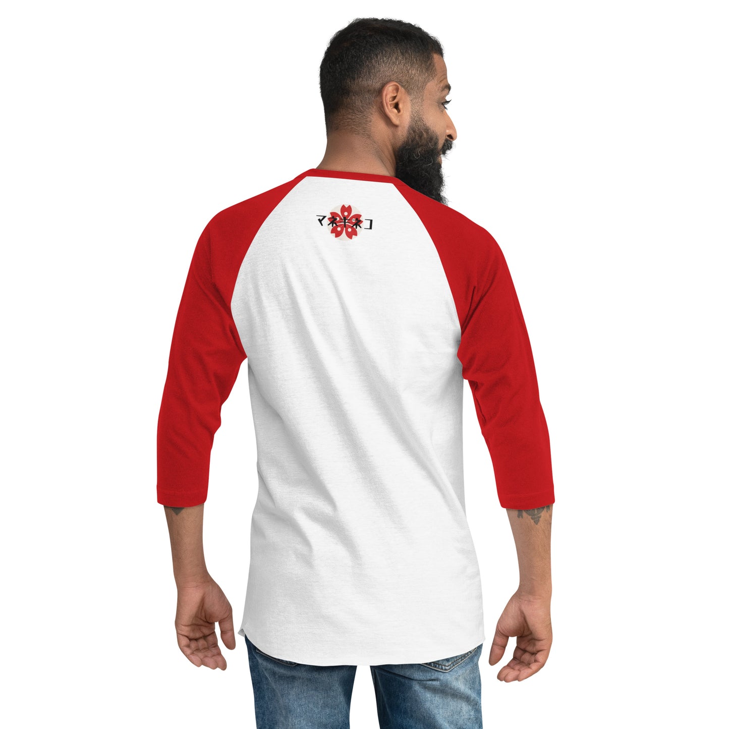 Lucky Cat  Manekineko 3/4 sleeve raglan shirt