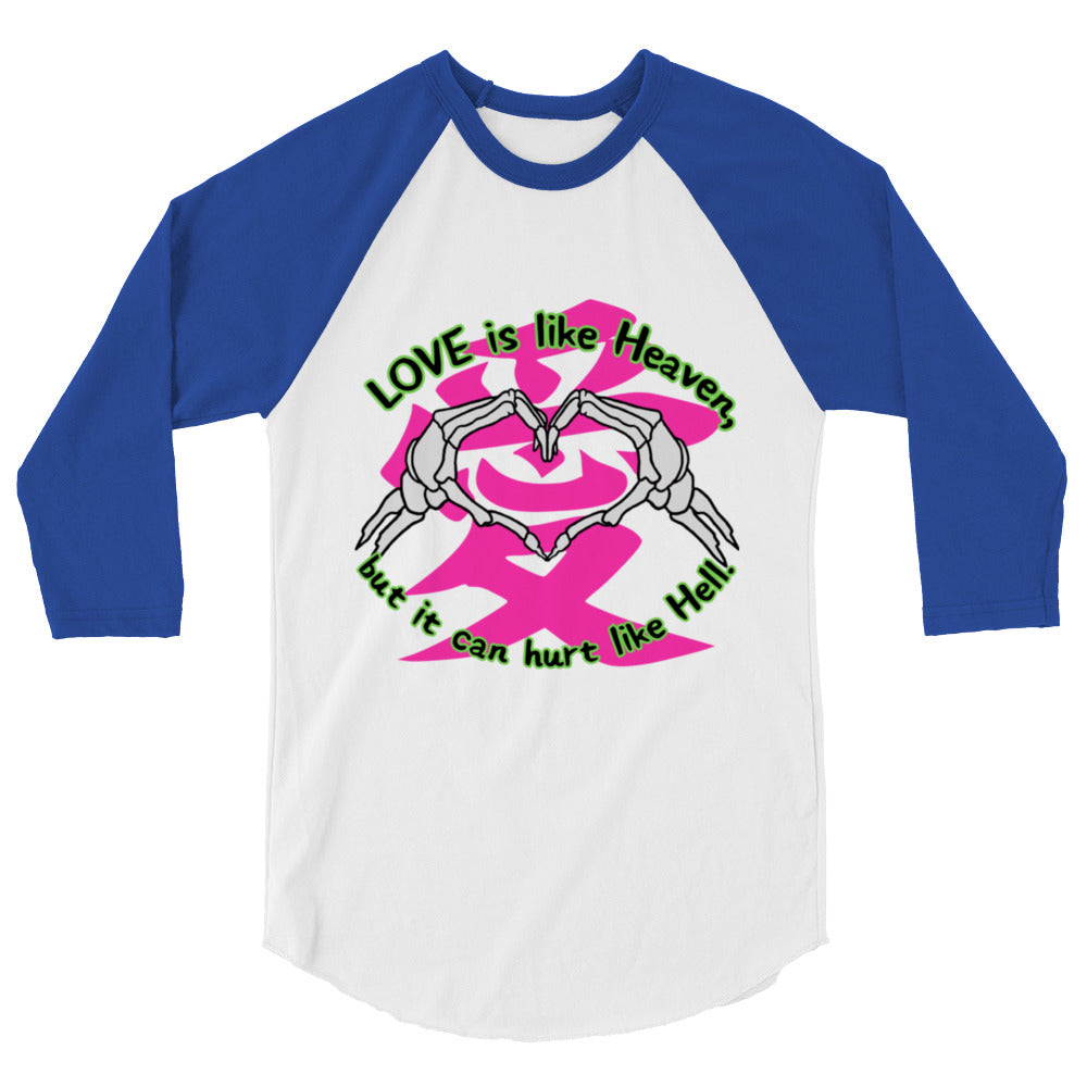 Love is like Heaven, kawaii, ai, 3/4 sleeve raglan shirt
