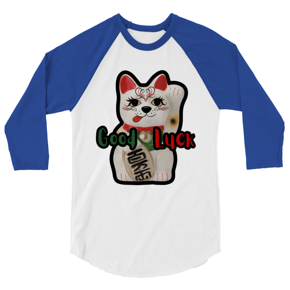 Lucky Cat  Manekineko 3/4 sleeve raglan shirt