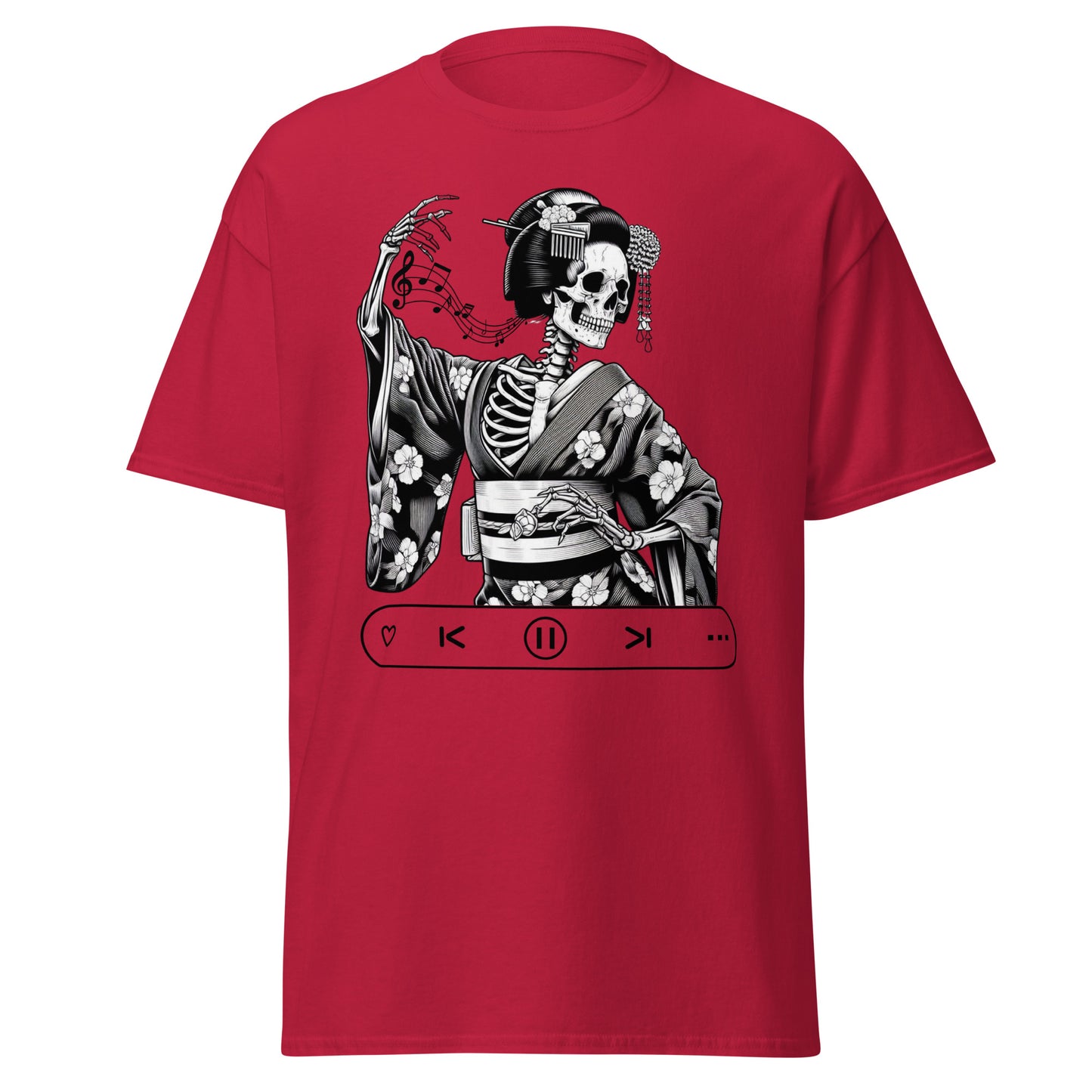 Japanese Geisha Skeleton, Let's Dance, 100% cotton shirt, classic tee